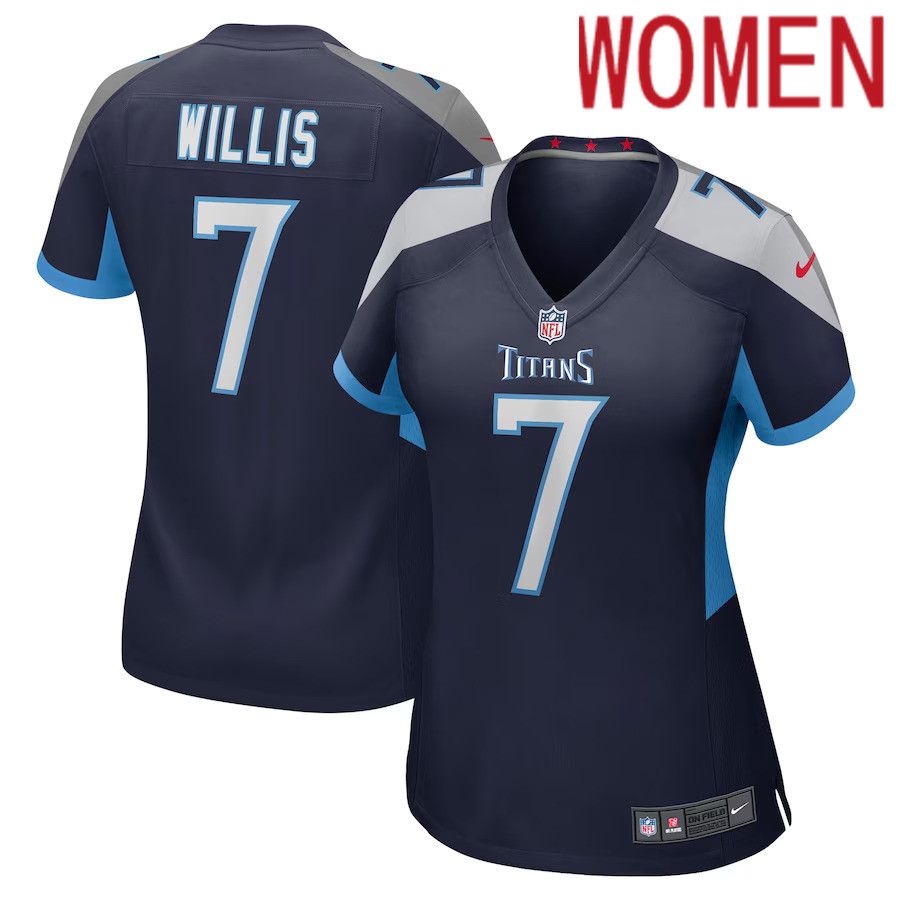 Women Tennessee Titans #7 Malik Willis Nike Navy Player Game NFL Jersey